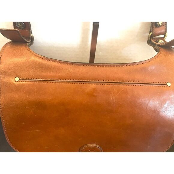 Patricia Nash Saddle Crossbody Leather Bag  London Heritage Collection Brown - Picture 5 of 15